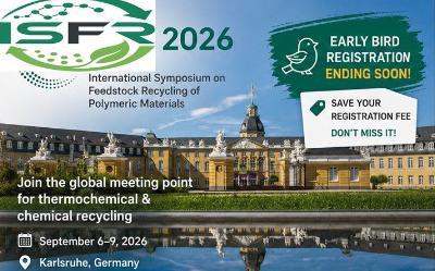 Banner zum ISFR 2026 Symposium über Kunststoffrecycling in Karlsruhe, 6.–9. September 2026.